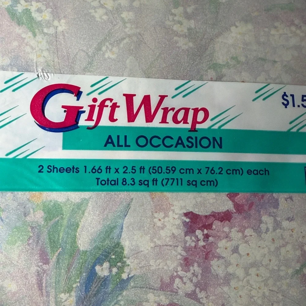 5/$25 VINTAGE Birthday Wrapping Paper Floral Flowers